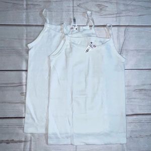(S) Girls Fruit of the Loom Cami Undershirt White Set of 2